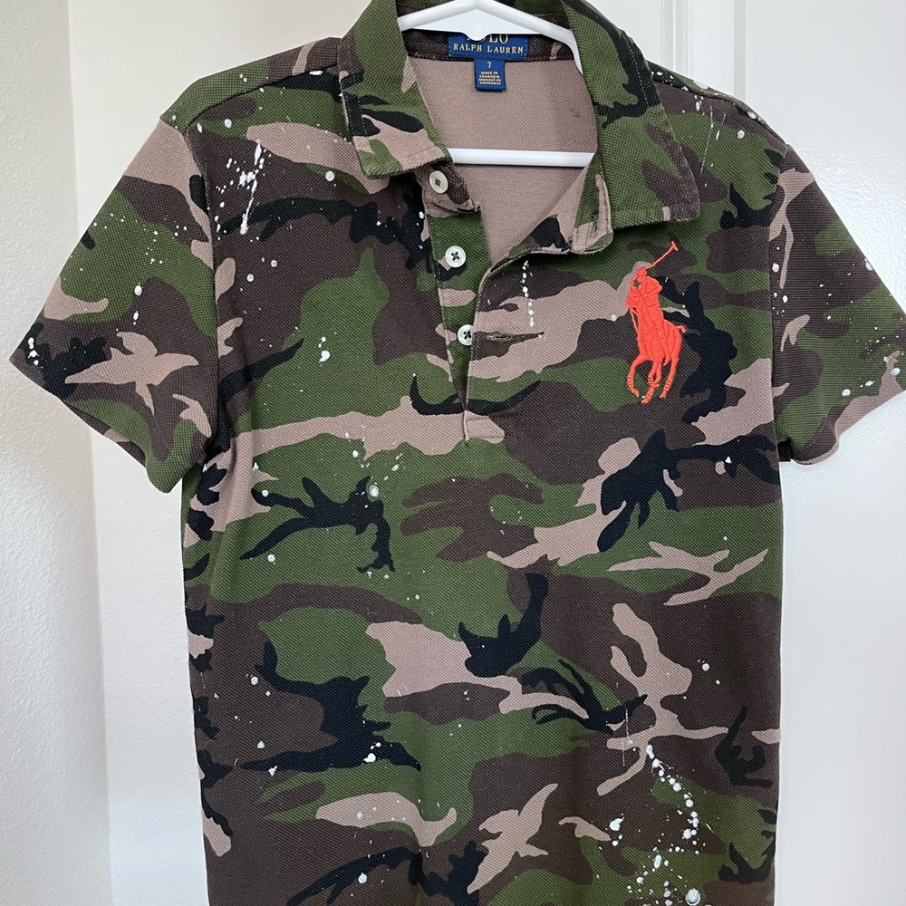 Ralph Lauren Kids Camo Polo Shirt - Green and Brown